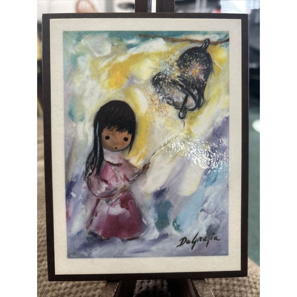 DeGrazia Bell of Hope Original Artwork Child Ringing Bell Signed